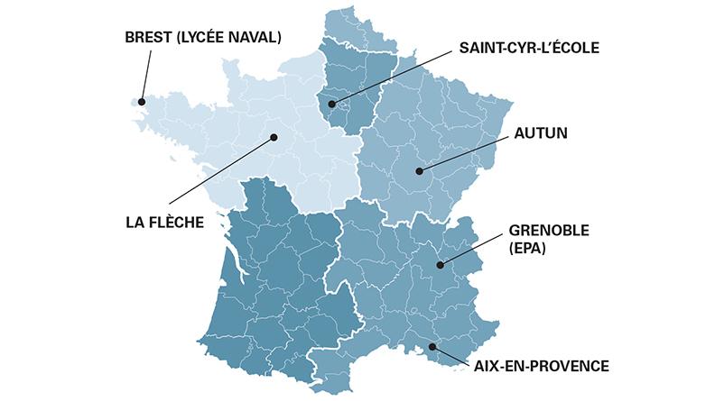 Carte des lycées de la défense