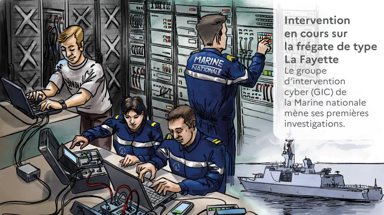 DEFNET 2025 : intervention en cours sur une frégate de type La Fayette