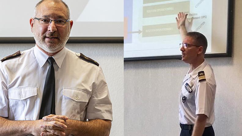 le directeur du CIEC et le chef du bureau logistique de la direction métiers de la DCSCA en conféren