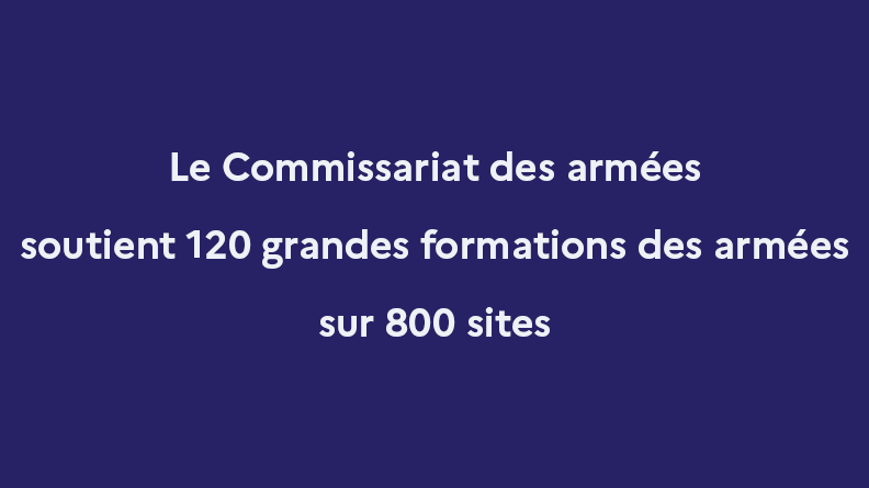 Le SCA soutient 120 grandes formations des armées sur 800 sites.