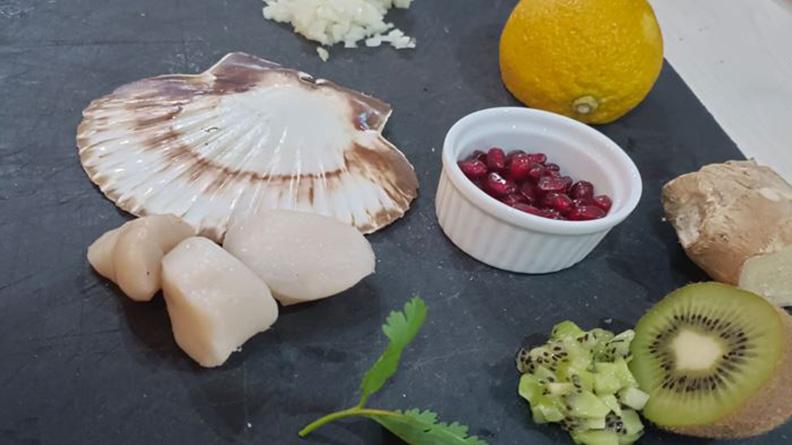 Ceviche de St Jacques, passion grenade 