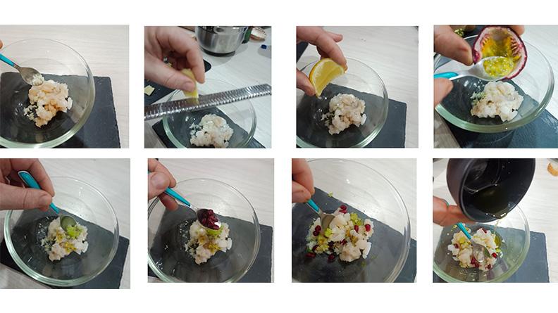 Ceviche de St Jacques, passion grenade