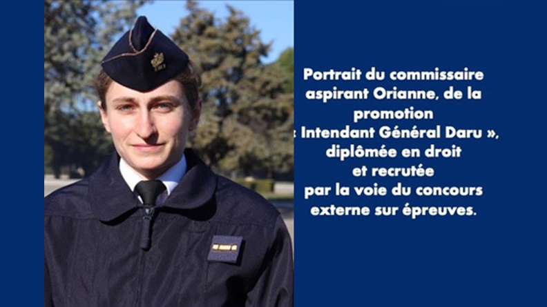 commissaire aspirant Orianne, de la promotion Intendant général Daru