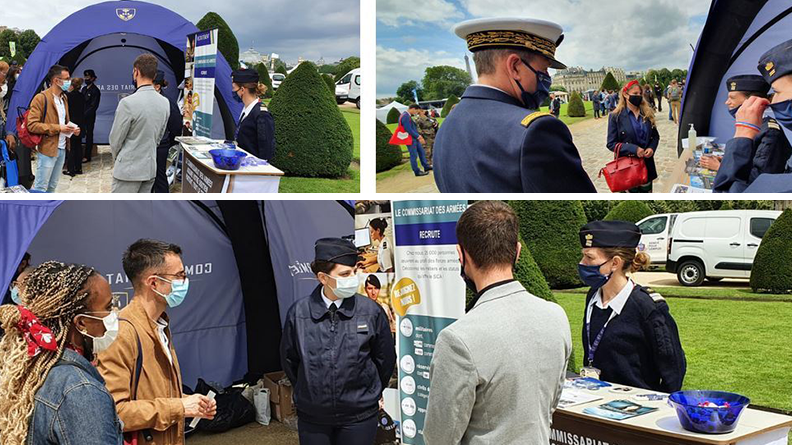 village de recrutement dans les jardins des Invalides