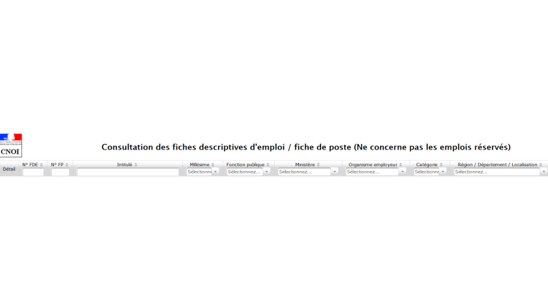 Capture d'écran d'un formulaire de recherche