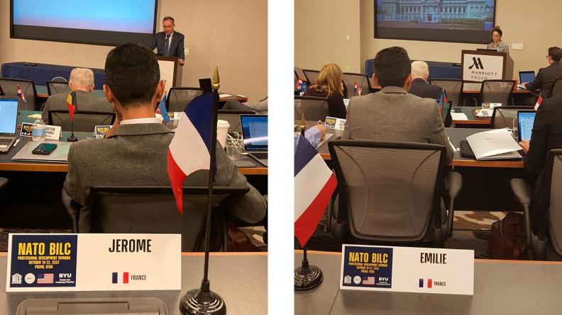 Ms Emilie and Mr Jérôme at NATO Bureau of International Language Coordination
