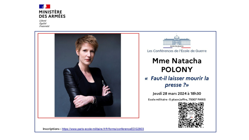 Les Conférences de l'École de guerre - Mme Natacha Polony Les Conférences de l'École de guerre - Mme Natacha Polony