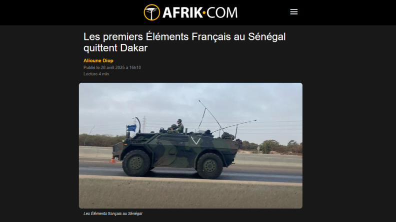 Mésinformation - Article du média Afrik.com (Primo-diffuseur)
