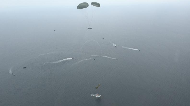 La zone de largage de l'Ecume en mer