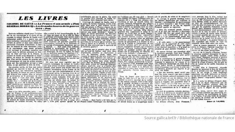 Article d'Hubert de Lagarde dans L'Action française