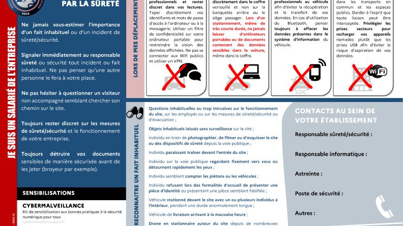 Affiche sensibilisation sûreté employés