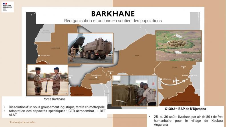 Réorganisation et actions en soutien des populations