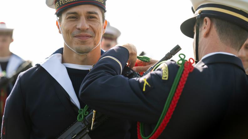 Cérémonie de tradition de l’École des fusiliers marins à Clohars-Carnoët