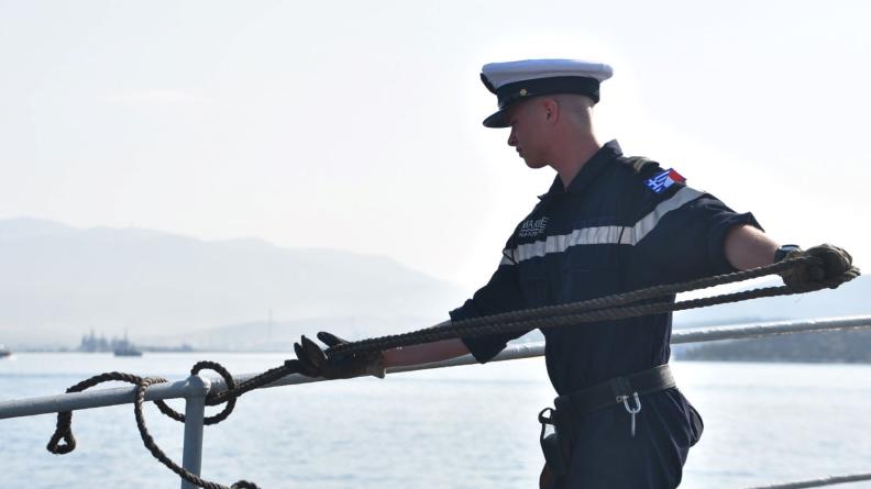 Manœuvres conjointes du Commandant Blaison avec la Marine hellénique en mer Egée