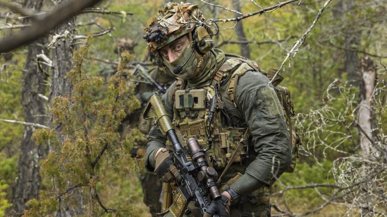 Un soldat de l’équipe légère d’appui spécialisée lors de l’exercice Kurun, en février 2025. 