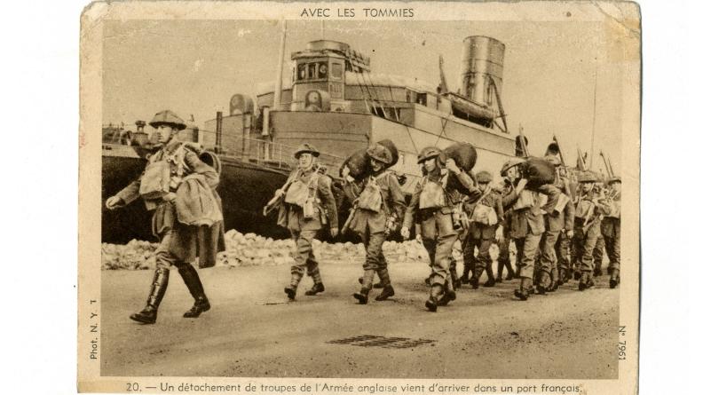 Débarquement du corps expéditionnaire britannique (British expeditionary force) en 1940 en France.