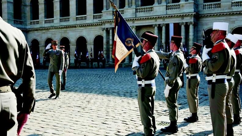 Lors de la cérémonie d’hommage à Hubert Germain,le 15 octobre 2021