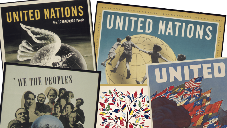 Affiches éditées par les Nations Unies entre 1943 et 1960.
