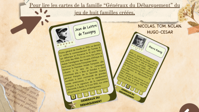 Quelques cartes de la collection des "huit familles de la Libération".