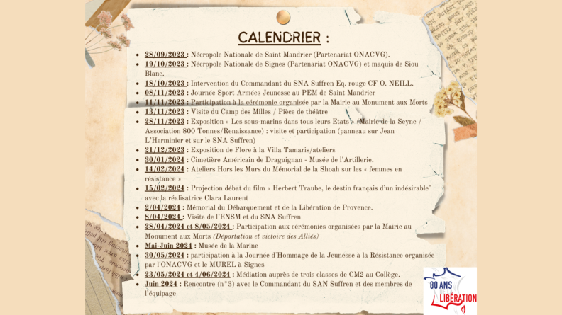 Le calendrier du projet de la Seyne-sur-Mer.