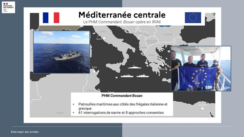 Le PHM Commandant Bouan opère en IRINI 