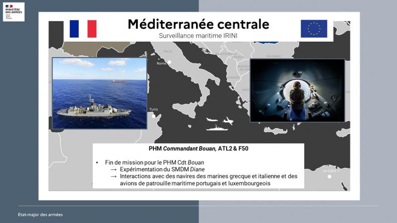 Méditerranée centrale : surveillance maritime, fin de mission pour le PHM Commandant Bouan