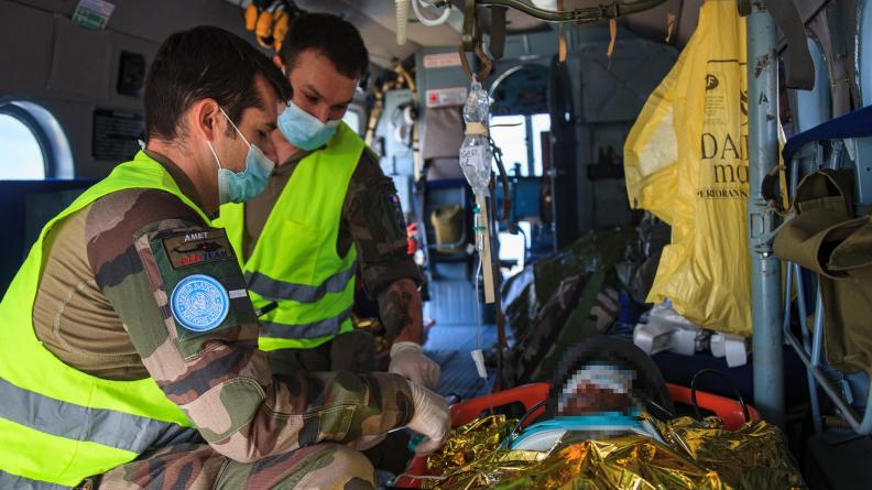 Les soignants de la Force commander reserve mobilisés lors d’un exercice majeur de sauvetage