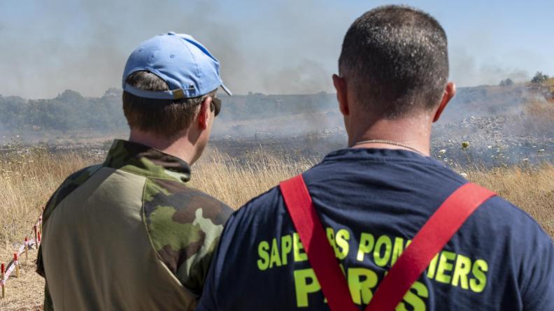 DAMAN : intervention du Détachement de la brigade de sapeurs-pompiers de Paris (DSPP) sur un incendi