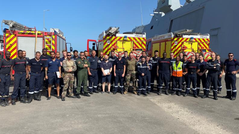  FFDj Pompiers djiboutiens et français s’entrainent ensemble à bord de la Lorraine