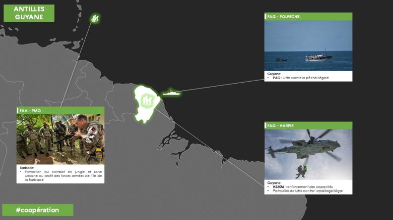 Point de situation des opérations zone Antilles Guyane