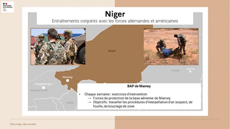 Niger : entraînements conjoints avec les unités allemandes et américaines 