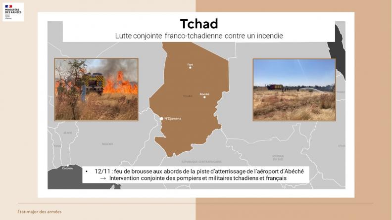 Lutte conjointe franco-tchadienne contre un incendie