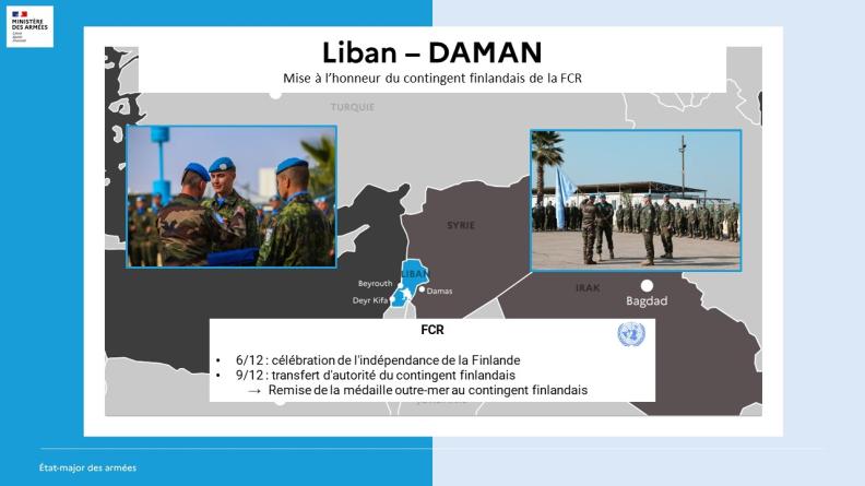 Mise à l’honneur du contingent finlandais de la FCR