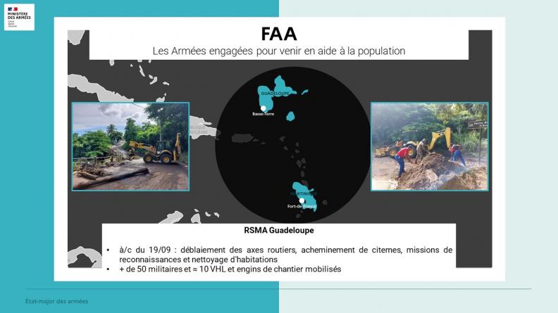 Les armées engagées pour venir en aide à la population