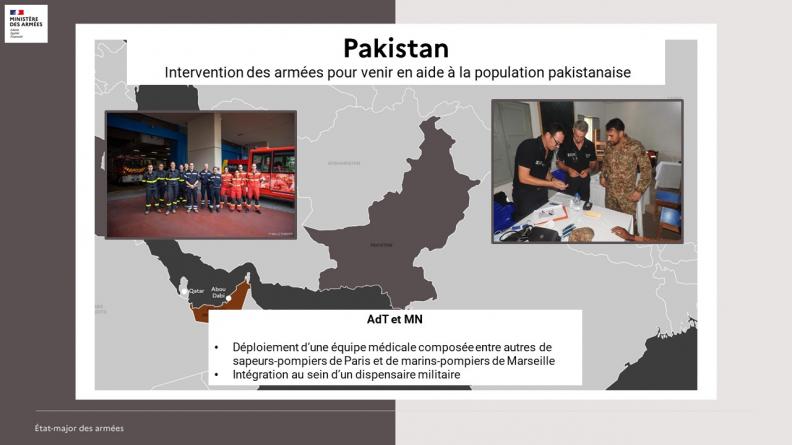 Intervention des armées pour venir en aide à la population pakistanaise