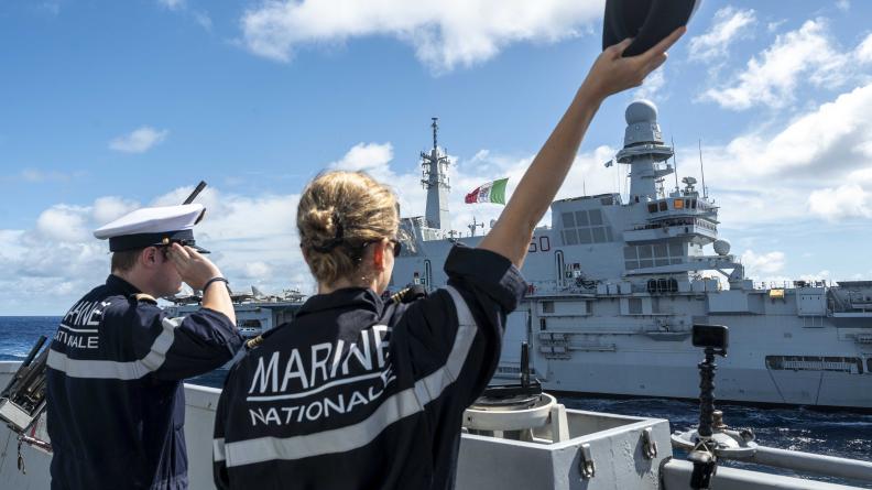 FAPF - La Bretagne termine sa coopération au sein du groupe aéronaval Cavour