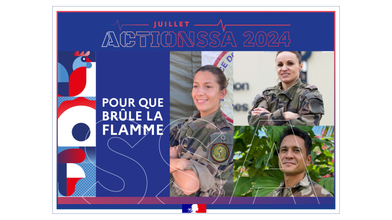 Trois porteurs de la flamme olympique du Service de santé des armées