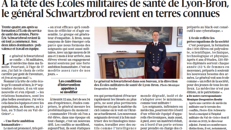 Le général Schwartzbrod à la tête des Écoles militaires de santé de Lyon-Bron