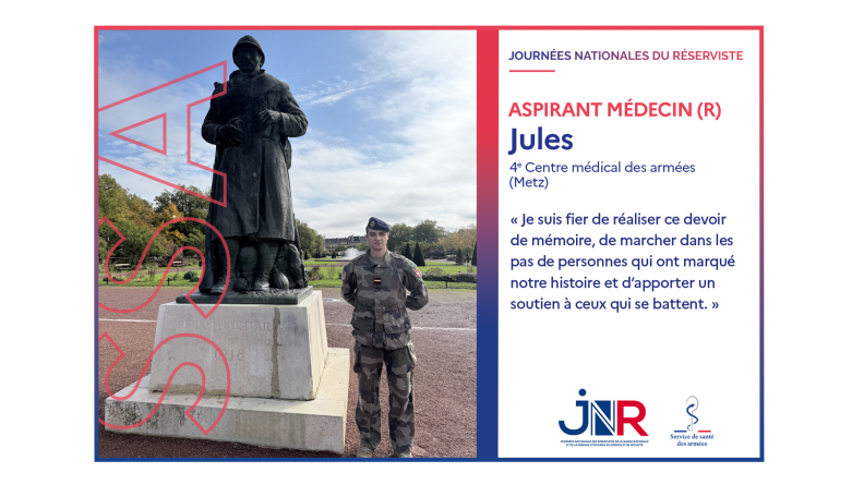 Aspirant médecin réserviste Jules, 4e Centre médical des armées de Metz