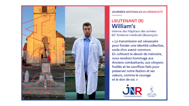 Lieutenant William's, réserviste à la 62e antenne médicale de Besançon