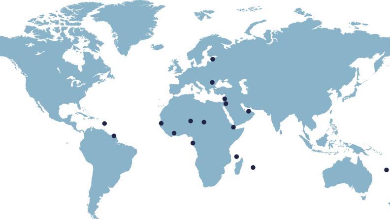 Carte des implantations du SID dans le monde