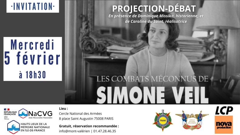Invitation à la projection-débat "Les combats méconnus de Simone Veil" Invitation à la projection-débat "Les combats méconnus de Simone Veil"
