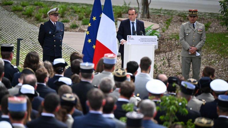 Sébastien Lecornu, lors du discours inaugural du nouveau siège de la DRSD, le 12 mai
