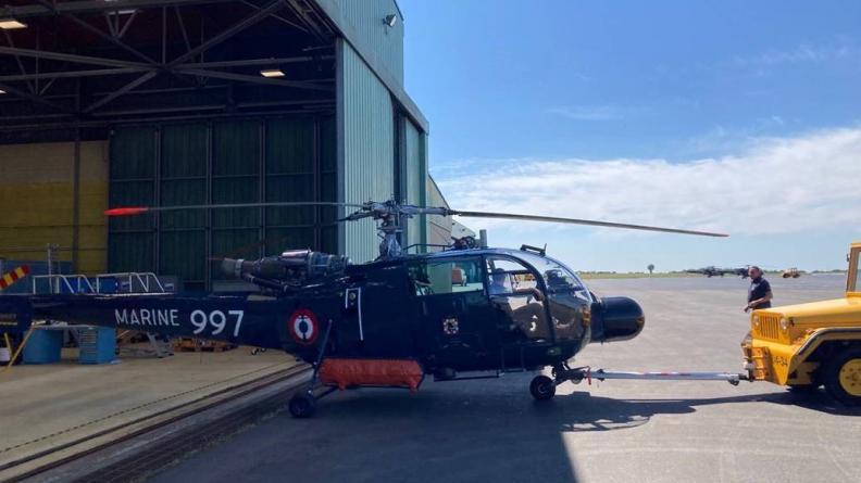 Départ de l’Alouette III X1997 après sa dernière visite au SIAé