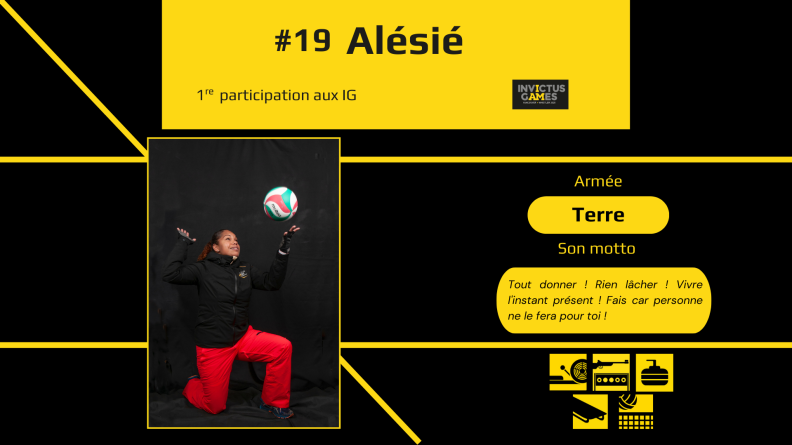 Portrait de Alésié, représentante de l'armée de Terre aux Invictus Games