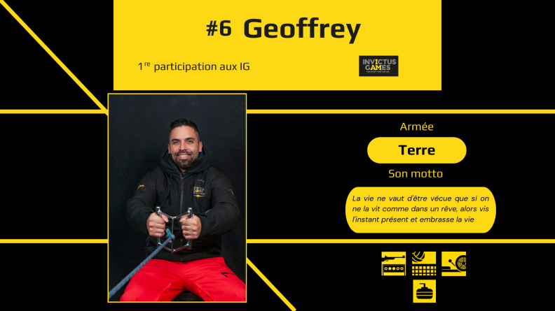 Portrait de Geoffrey, représentant de l'armée de Terre aux Invictus Games