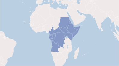 Carte de l'Afrique de l'Afrique de l'Est et Centrale