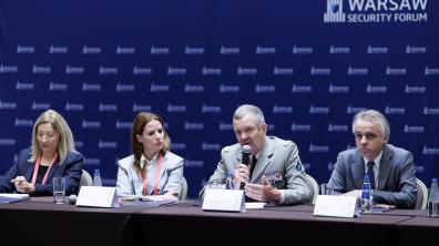 Le général Durieux, président de l'ACADEM, au Warsaw Security Forum 2023