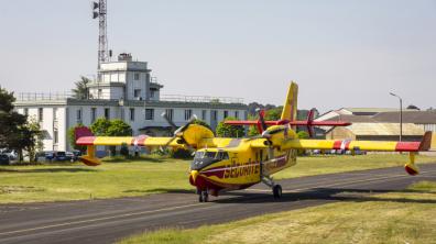 LA SÉCURITÉ CIVILE DE NÎMES SUR LE PÉLICANDROME DE LA BA 106