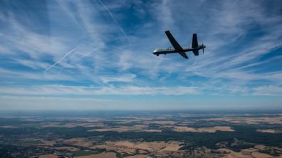 UN DRONE REAPER SURVOLANT LA FRANCE LE 14 JUILLET 2022